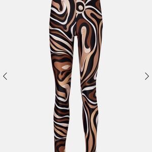 Emilio Pucci Swirl Pattern Leggings - Black, Brown, Cream